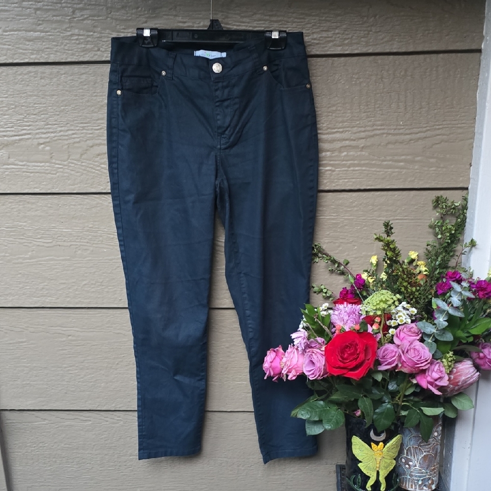 Beija Flor Audrey Slim Ankle Dark blue Pants 8 - Picture 2 of 12